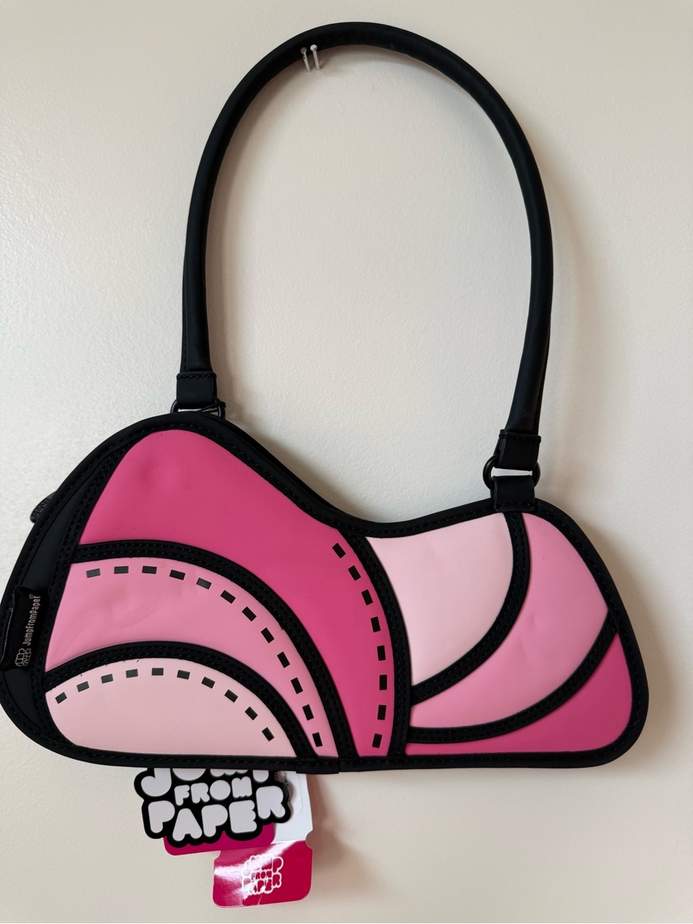 Jump From Paper Cute Pink Graphic Shoulder Bag NWT